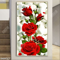 Tranh hoa hồng nền sỏi