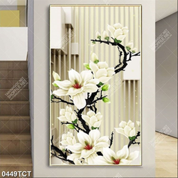 Tranh hoa mộc lan nền 3D
