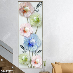 Tranh lụa hoa 3D khổ dọc