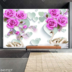 Tranh 3D chim thiên nga