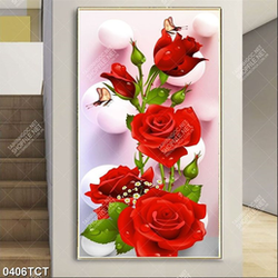 Tranh hoa hồng nền 3D