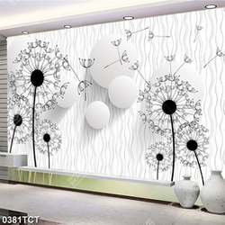 Tranh 3D hoa bồ công anh in tủ đẹp