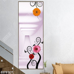 Tranh hoa đồng tiền nền 3D