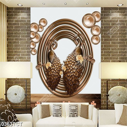 Tranh hoa văn 3D in kính