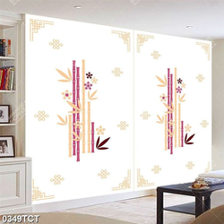 Tranh cây trúc và hoa văn in tủ