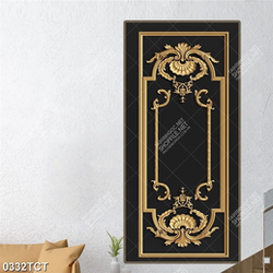 Tranh chi tiết hoa văn 3D khung in cửa
