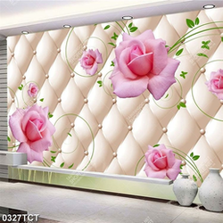 Tranh hoa hồng nền 3D kích thước lớn
