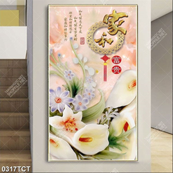 Tranh hoa 3D giả ngọc