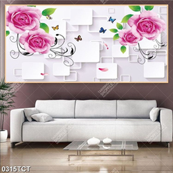 Tranh 3D hoa hồng