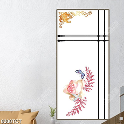 Tranh hoa hồng và hoa văn in cửa