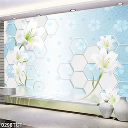Tranh 3D hoa ly trắng