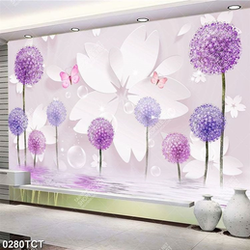 Tranh hoa Hành nền 3D in tủ