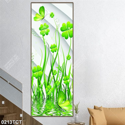 Tranh họa tiết cửa cỏ 3 lá