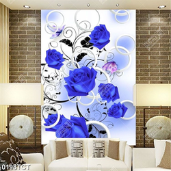 Tranh hoa hồng xanh 3D