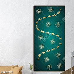 Tranh họa tiết vàng nền xanh