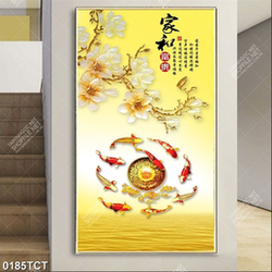 Tranh cửu ngư và hoa mộc lan