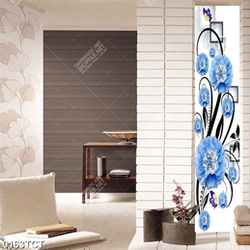 Tranh hoa 3D in cửa kính