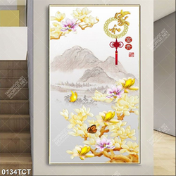 Tranh hoa mộc lan khổ dọc đẹp