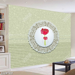 Tranh hoa tulip in dán tủ đẹp