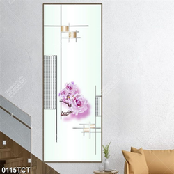 Tranh hoa hồng in cửa kính