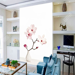 Tranh bình hoa treo tường những cành hoa anh đào hồng phấn