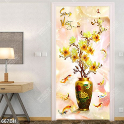 Tranh bình hoa treo tường những bông hoa mộc lan  khoe sắc