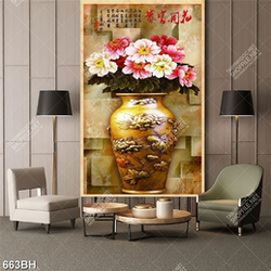 Tranh bình hoa những bông hoa nở rộ khoe sắc nghệ thuật