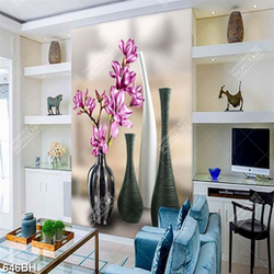 Tranh bình hoa psd hoa mộc lan tím khoe sắc bên nền vân đá