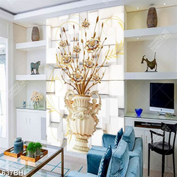 Tranh bình hoa psd những bông hoa hồng dáp vàng và giả ngọc