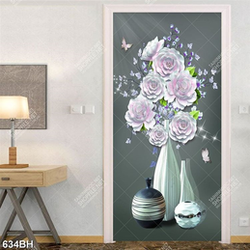 Tranh bình hoa dán tường những bông hoa mẫu đơn giả ngọc