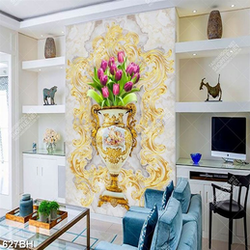 Tranh bình hoa nghệ thuật những bông hoa tulip màu tím