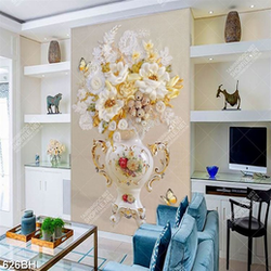 Tranh bình hoa decor những chú bướm vàng bay lượn bên hoa Tranh bình hoa decor những chú bướm vàng bay lượn bên hoa
