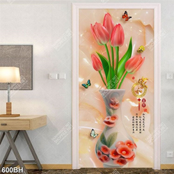 Tranh bình hoa nghệ thuật những bông hoa tulip màu hồng