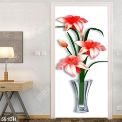 Tranh bình hoa lyly xinh đẹp khoe sắc hồng rực rỡ nghệ thuật