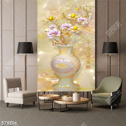 Tranh bình hoa in uv cành hoa mộc lan trong bình giả ngọc