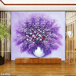 Tranh bình hoa treo tường những bông hoa nhí rực rở màu tím