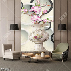 Tranh bình hoa mộc lan hồng nở rộ khoe sắc rực rỡ trang trí