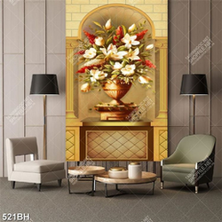 Tranh bình hoa decor những bông hoa lan khoe sắc khắp phòng