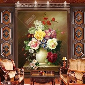 Tranh bình hoa treo tường những bông hoa hồng khoe sắc