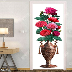 Tranh bình hoa những bông hồng nhung nở rộ nghệ thuật