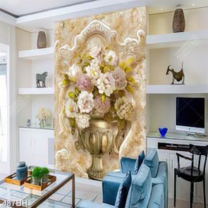 Tranh bình hoa psd hoa mộc lan khoe sắc bên nền vân đá