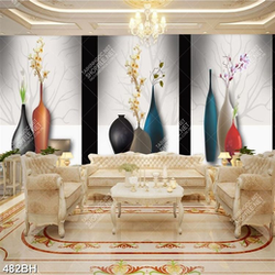 Tranh bình hoa 3 tấm đa dạng màu sắc kiểu dáng 3d