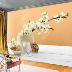 Tranh bình hoa 3d nhành hoa ành đào trắng tinh khôi