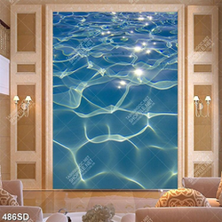 Tranh 3D hồ nước gợn sóng in kính decor sàn