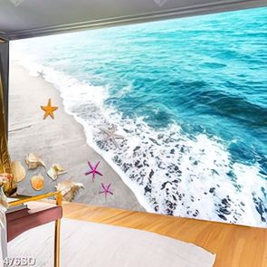 Tranh gắn tường sóng biển xanh file gốc