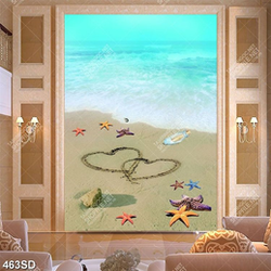 Tranh tranh bãi biển trang trí tường file gốc