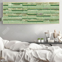 Tranh gạch ốp tường 3D màu xanh in  kính