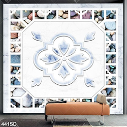 Tranh ốp tường gạch hoa văn đẹp sắc sảo trên nền vân đá
