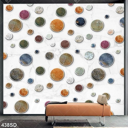 Tranh 3D những viên sỏi ghép trên nền đá in kính