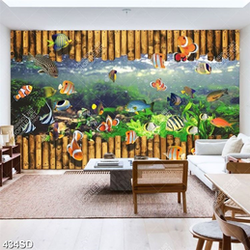 Tranh 3D đàn cá in uv đẹp nhất
